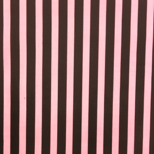 Polycotton Stripes PINK & BROWN
